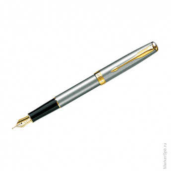 Ручка перьевая "Sonnet Stainless Steel GT" 0,8мм, подар.уп.