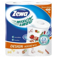 Полотенца бумажные ZEWA W&amp;W 2-сл., белые с рис. 39633/42830 2 рул./уп.
