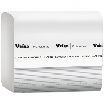 Салфетки бумажные Veiro Professional "Comfort", V-сложение, 2-х слойн., 21*16см., белые, 220шт.