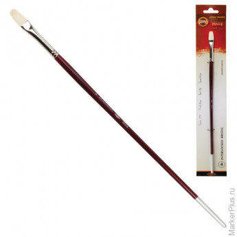 Кисть художественная KOH-I-NOOR щетина, плоская, №4, длинная ручка, блистер, 9936004014BL