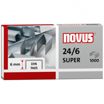 Скобы для степлера №24/6 Novus, оцинкованные, 1000шт., комплект 1000 шт