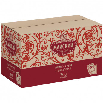 Чай Майский "Черный", черный, 200шт., 2г сашет , комплект 200 шт