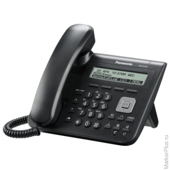 Телефон IP PANASONIC KX-UT123RU-B, память на 500 номеров, SIP, АОН, спикерфон, цвет черный