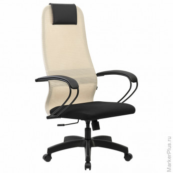 Кресло BRABIX PREMIUM "Ultimate EX-800" пластик, плотная двойная сетка Х2, черное/бежевое, 532916