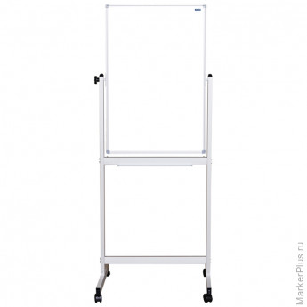 Доска магнитно-маркерная 90*60см, поворотная, двустронняя, мобильная, алюминиевый профиль