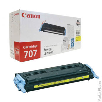 Картридж лазерный CANON (707Y) LBP5000/5100, желтый, оригинальный, ресурс 2000 стр., 9421A004