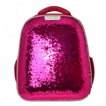 Ранец №1School Sparkle Pink,ортопед. cпинка, двустор.пайетки фуксия/серебро