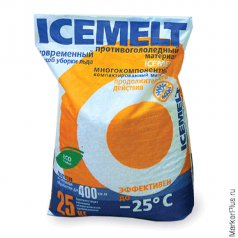 Реагент антигололедный 25 кг, ICEMELT (Айсмелт), до -25С, мешок, 25417