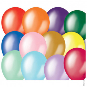 Воздушные шары, 100шт., М12/30см, Поиск, ассорти, металл, комплект 100 шт