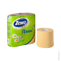 Бумага туалетная ZEWA Ромашка, 2сл, 4рул/упак, желтая