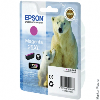 Картридж струйный EPSON (C13T26334010) Expression Premium XP-600/605/700/800, пурпурный, оригинальный