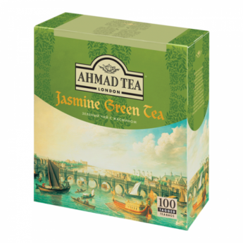 Чай AHMAD (Ахмад) 'Jasmine Green Tea', зелёный с жасмином, 100 пакетиков по 2 г, 475-012