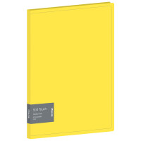 Папка с 10 вкладышами Berlingo "Soft Touch", 17мм, 700мкм, желтая, с внутр. карманом