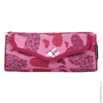 Пенал-косметичка BRAUBERG, полиэстер, розовый, "Каприз", 21х5х8 см, 223904