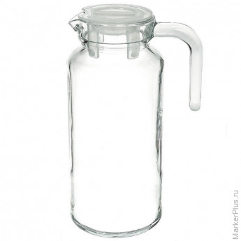 Кувшин 1,3 л. с прозрачн. пластик. крышкой Бейзик 6шт/уп (58544), комплект 6 шт