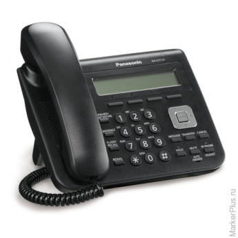 Телефон IP PANASONIC KX-UT113RU-B, память 100 номеров, SIP, повторный набор, спикерфон, цв.черный