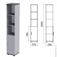 Шкаф полузакрытый 'Монолит', 370х390х2050 мм, цвет серый (КОМПЛЕКТ)