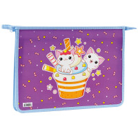 Папка для тетрадей 2 отделения А4 ArtSpace 'Sweet Cats', пластик, на молнии