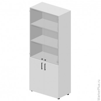 Шкаф A/N/F/C В195 тонир двери, ручки - хром Белый/Белый EMHS834TNBLBL