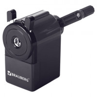 Точилка механическая BRAUBERG "JET", металлический механизм, корпус черный, 229566