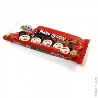 Рулет Мастер десерта Клубника, глазированный 175 г мини