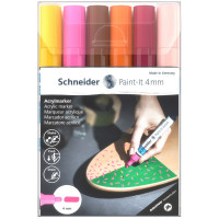 Набор маркеров акриловых Schneider "Paint-it 320", 4мм, ассорти, 6шт., комплект 6 шт