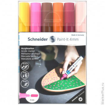 Набор маркеров акриловых Schneider "Paint-it 320", 4мм, ассорти, 6шт., комплект 6 шт Набор маркеров акриловых Schneider "Paint-it 320", 4мм, ассорти, 6шт., комплект 6 шт