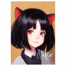 Тетрадь 80л., А5, клетка на гребне MESHU 'Neko', двойная обложка, матовая ламинация, тиснение фольгой