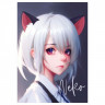 Тетрадь 80л., А5, клетка на гребне MESHU 'Neko', двойная обложка, матовая ламинация, тиснение фольгой