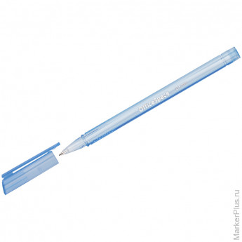 Ручка шариковая "Trio", синяя, 0,7мм, трехгранн., прозрачный корпус, на масляной основе