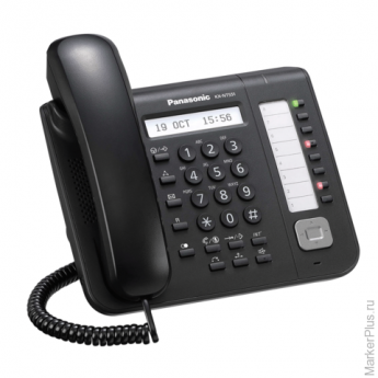 Телефон IP PANASONIC KX-NT551RU-B, повторный набор, часы/календарь, спикерфон, цвет черный