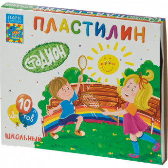 Пластилин школьный Стадион набор 10 цв, 150г, со стеком, ПЛ-Ш10-150 