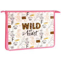 Папка для тетрадей 2 отделения А4 ArtSpace 'Wild at heart', пластик, на молнии