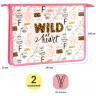 Папка для тетрадей 2 отделения А4 ArtSpace 'Wild at heart', пластик, на молнии