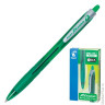 Ручка шариковая масляная PILOT автоматическая, BPRG-10R-F "Rex Grip", корпус зеленый, резиновый упор, 0,32 мм, зеленая