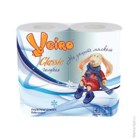 Бумага туалетная VEIRO Classic 2сл, 4рул/упак голубая