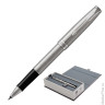 Ручка-роллер PARKER "Sonnet Steel CT", корпус серебристый, нержавеющая сталь, палладиевое покрытие деталей, 1931511, черная