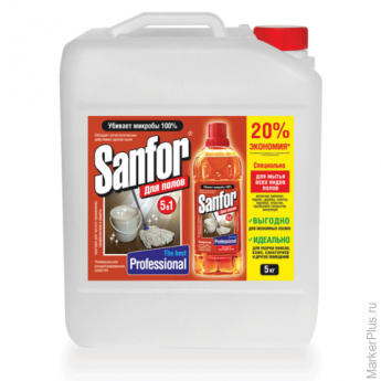 Средство для мытья пола SANFOR (Санфор) 5кг, концентрат, ш/к 04928