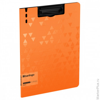 Папка-планшет с зажимом Berlingo "Neon" А4, пластик (полифом), 1800мкм, оранжевый неон