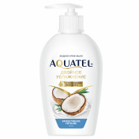 Мыло-крем 280 г AQUATEL 'Кокосовое молочко' увлажняющее, эффективное питание, дозатор, 5256