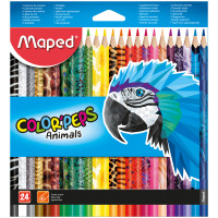 Карандаши Maped "Color Peps Animals", 24цв., трехгран., заточен., картон, европодвес