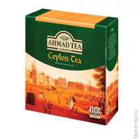 Чай AHMAD (Ахмад) "Ceylon Tea", черный, 100 пакетиков с ярлычками по 2 г, 163-012