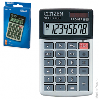 Калькулятор CITIZEN карманный SLD-7708, 8 разрядов, двойное питание, 112х68 мм