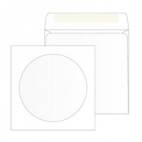 Конверты Белый CD декстрин 125х125 окно d100мм 25шт/уп/4573, комплект 25 шт