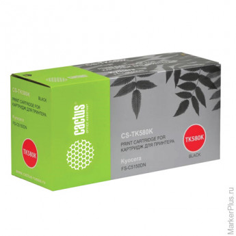 Тонер-картридж KYOCERA (TK-580K) FS-C5150DN/P6021CDN, черный, ресурс 3500 стр., CACTUS, совместимый,
