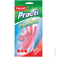 Перчатки резиновые PACLAN 'PRACTI' COMFORT М, пара розовые