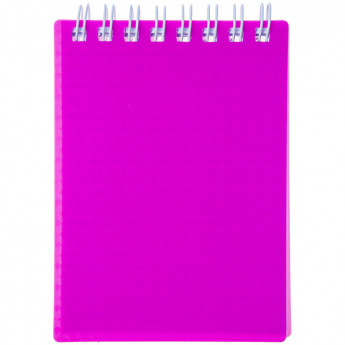 Блокнот А5 80л. на гребне "DIAMOND NEON- Розовый", пластиковая обложка