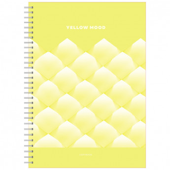 Тетрадь 80л., А4 клетка на гребне BG 'Yellow mood', матовая ламинация, 3 шт/в уп