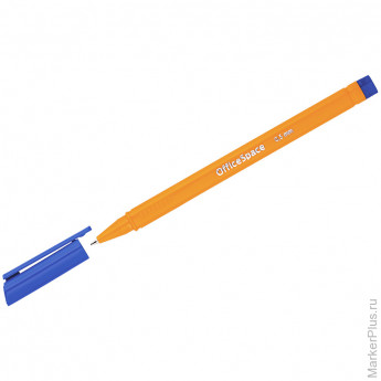 Ручка шариковая "Trio", синяя, 0,7мм, трехгранн., желтый корпус, на масляной основе