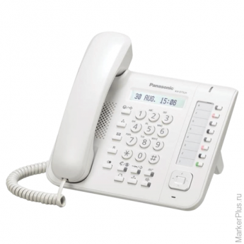 Телефон IP PANASONIC KX-NT551RU, повторный набор, часы/календарь, спикерфон, цвет белый